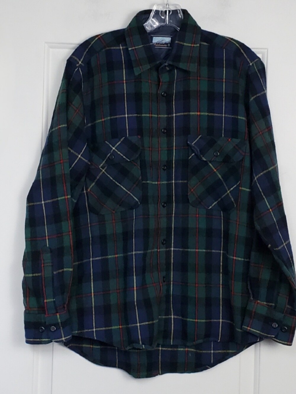 Sears Fieldmaster VTG Mens Plaid Wool Blend Button Up Shirt Retro - Size M - GUC